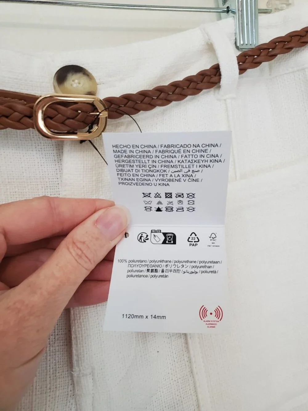 Zara braided belt white cotton culottes